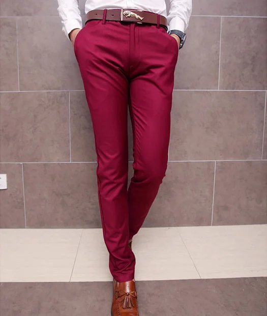 Fashion Slim Fit Red Wine Pants For Men Long Pant Man Trousers - Buy Slim  Fit Men Pants,Red Wine Men Pants,Men Trousers Product on 