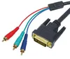 nickel-plated DVI-I (24+5) plug to 3* RCA plugs cable for PC,HDTV, DVD,PS3