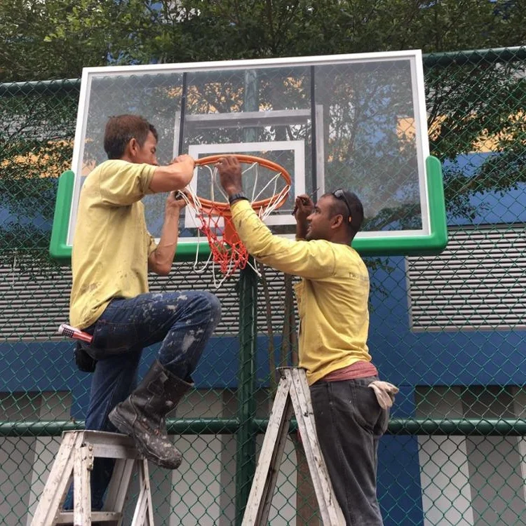 Aluminum Frame Backboard Padding 12mm Tempered Glass Basketball Hoop