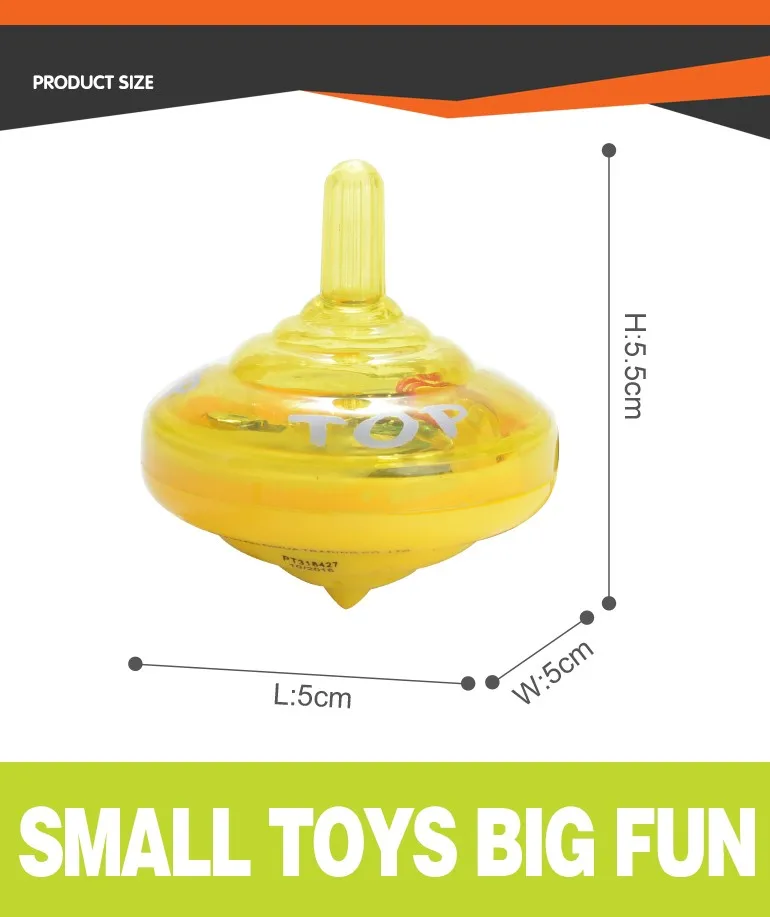 Guangdong Wholesale Plastic Mini Spinning Top With Light Music For