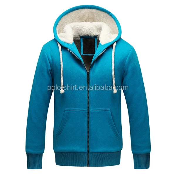 Custom Cotton Polyester Warm Zipper Hoody Men Plus Size Printing Winter