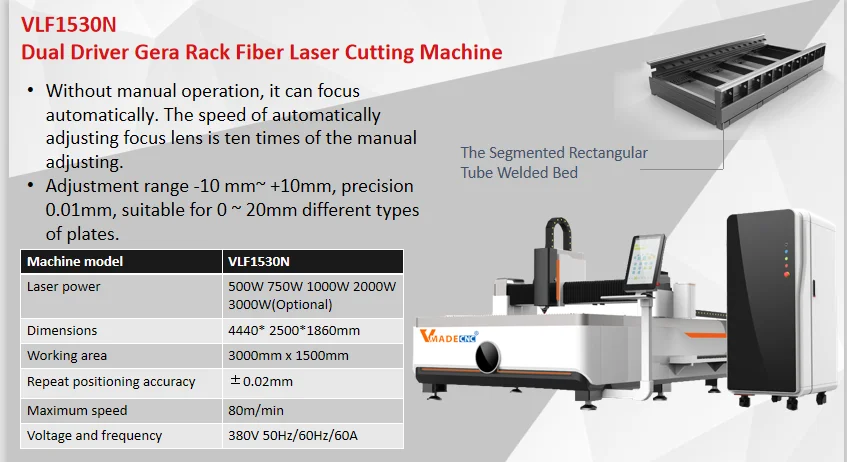 Metal Sheets Tubes Pipes Cutting 1000w Fiber Laser Cutter Machine For