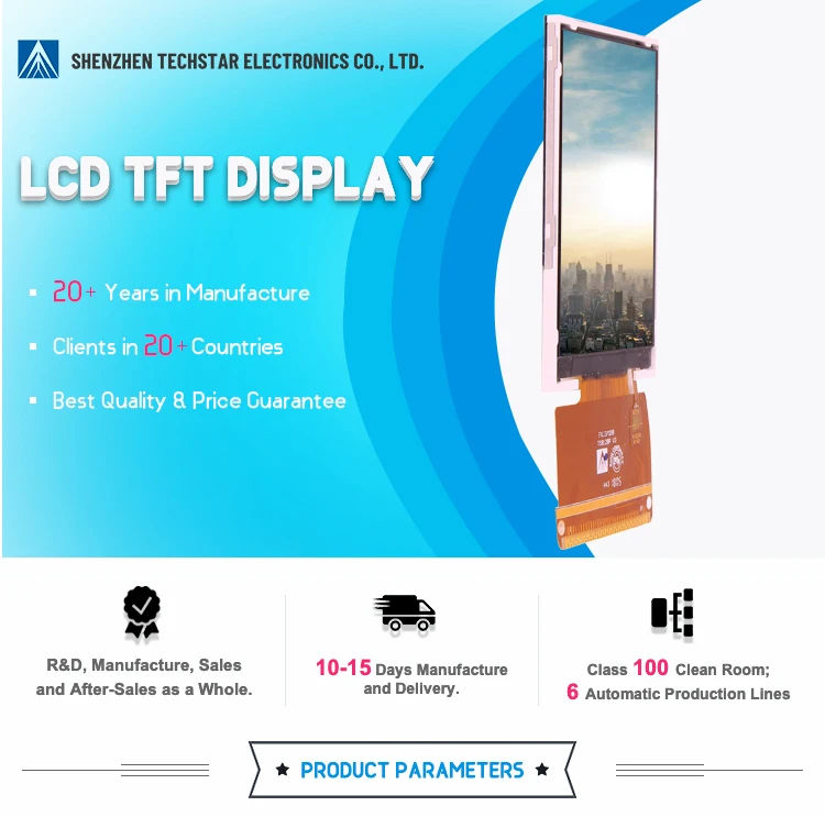 ODM/OEM 2/2.4/2.8/3/3.5/4/4.3/5/6/7/8/10.1 inch LCD TFT Display