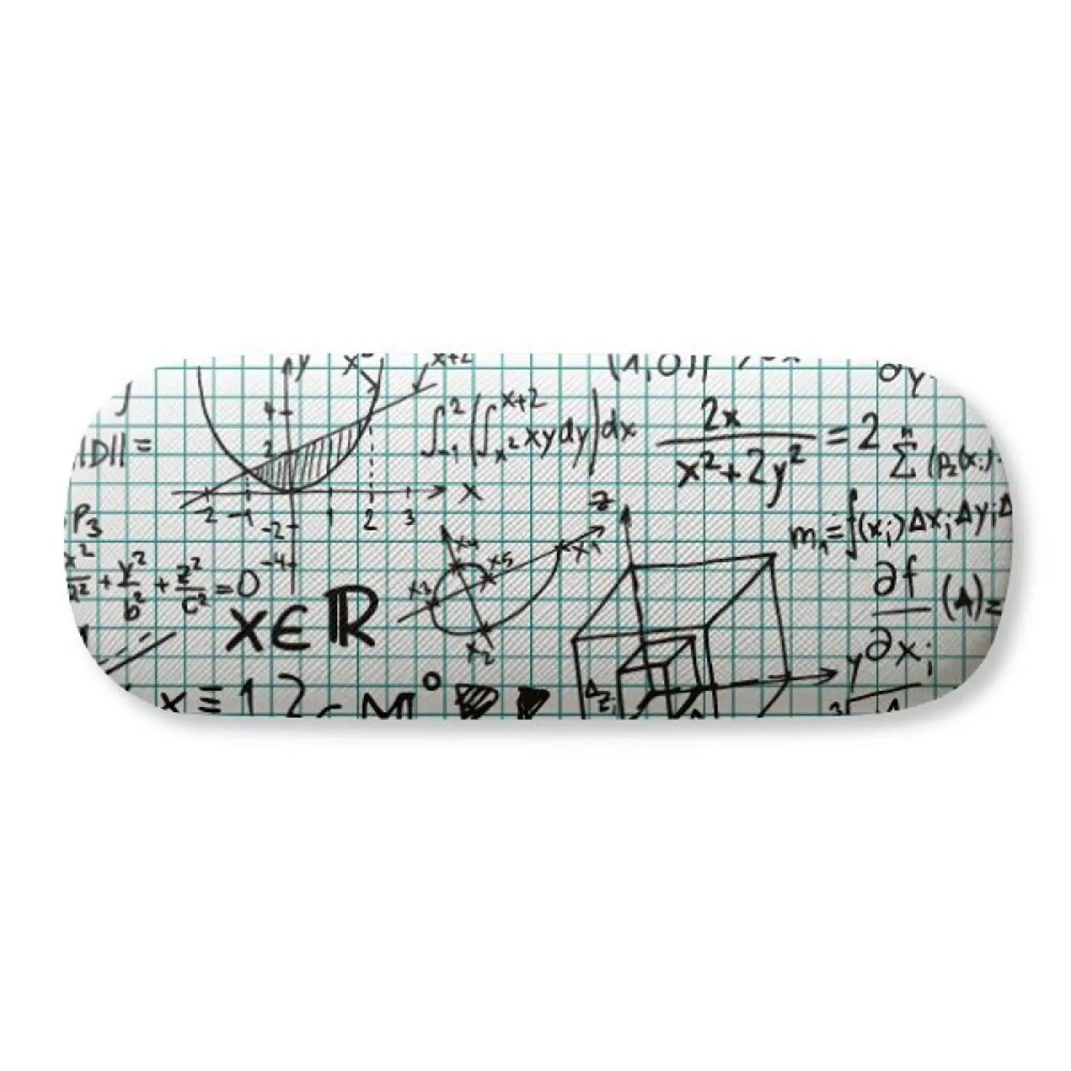 Geometric Mathematical Formula Calculus Glasses Case Eyeglasses Clam Shell Holder Storage Box