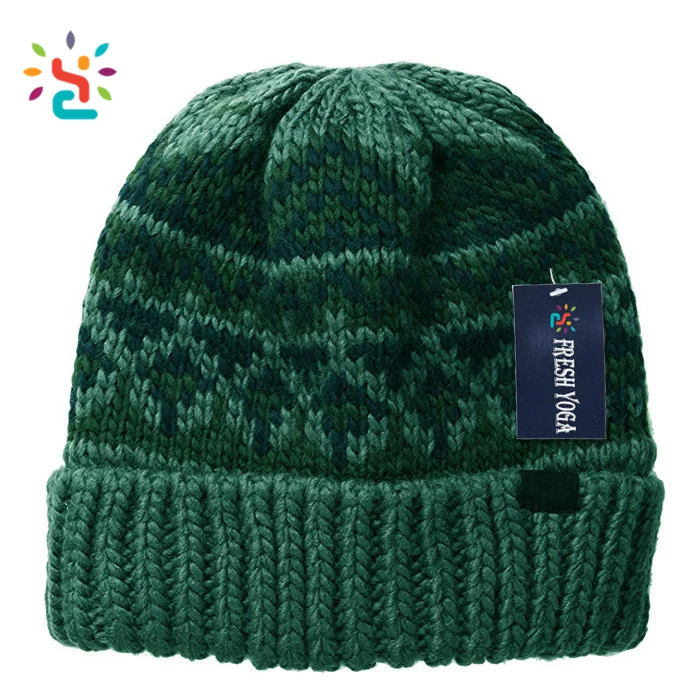 Cuff Female Crochet Jacquard Tam Hat 