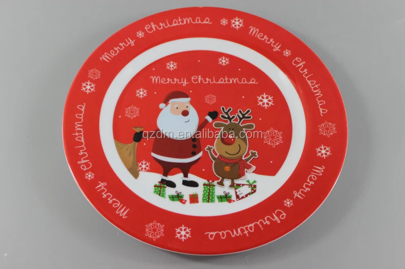 Christmas Melamine Round Plate 10inch