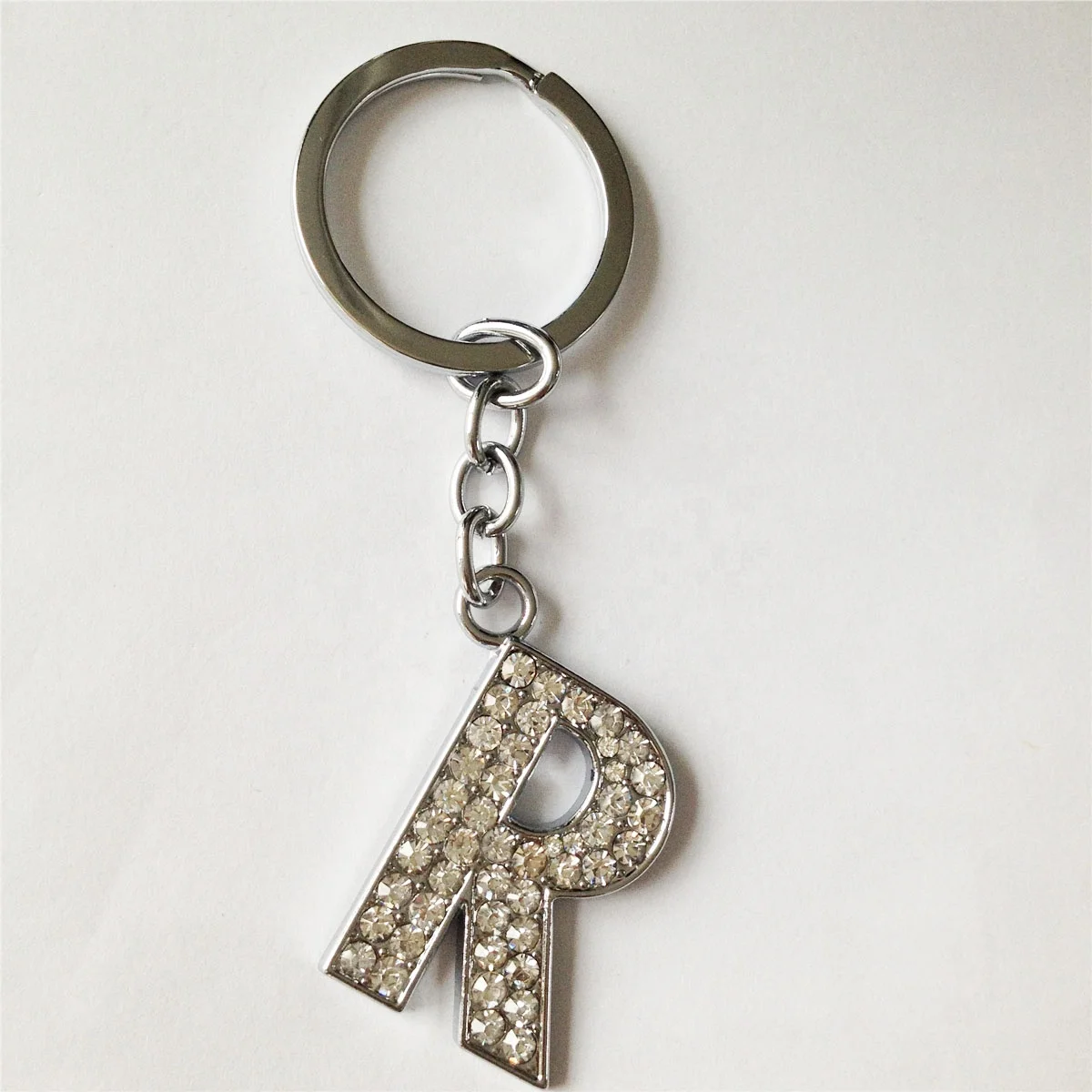 字母r 水钻金属字母钥匙环字母钥匙链 - buy alphabet key ring