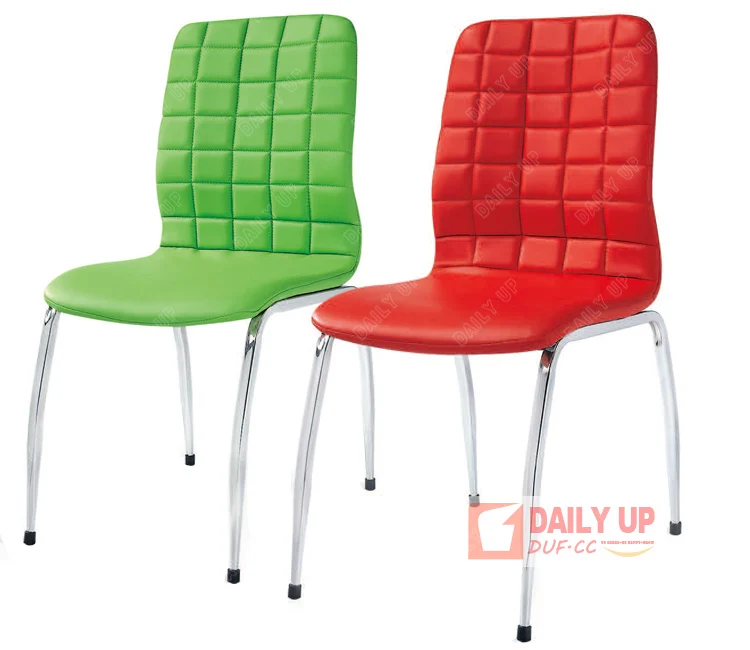 Comfortable Colorful PU Seat Steel Frame Famous Office Leather High Back Dining Chair Office Chair Banquet Chair Made In China