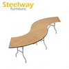 wholesale serpentine natural wood iron legs ceremony banquet tables