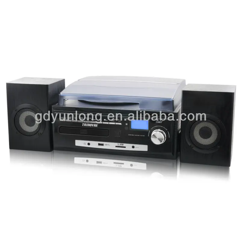 2014 HOT SELLING CHEAP HIGH QUALITY 3 SPEED TURNTABLE RECORD PLAYER WITH CD RECORD & CASSETTE & RADIO PLAYER FUNCTION