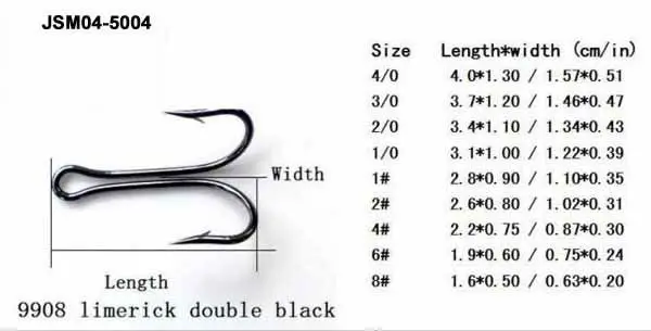 Whole High Carbon Steel Double Fishing Hook R Limerich Double Hook Size Chart Limerick Ng