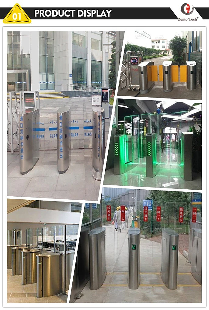 ZENTO Access Control System Pedestrian Safety Full height sliding Turnstile Security Barriers