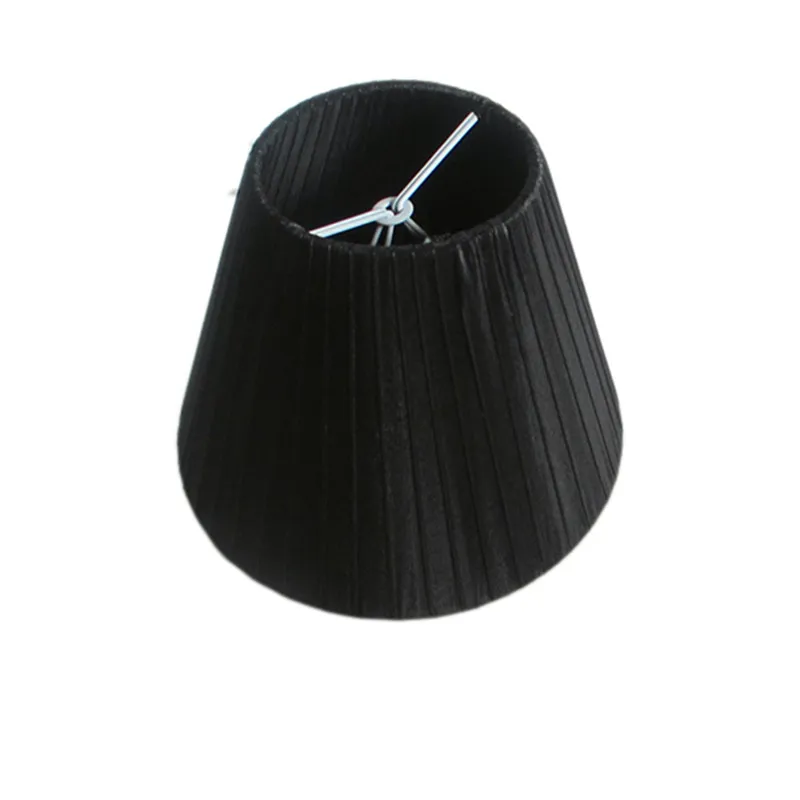 Black Pleated Fabric Candle Lamp Or Chandelier Shades clip On Bulb