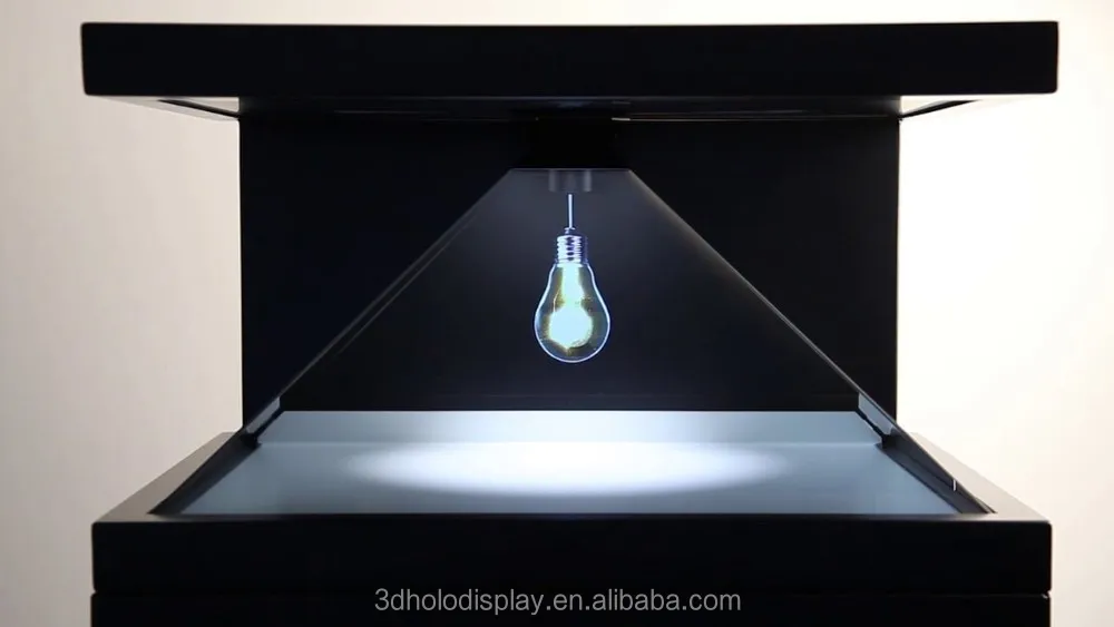 3 sides 22" hologram 3d pyramid display,small size display box
