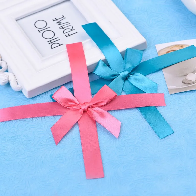 Pre Tied Silk Ribbon Bow With Gold Wire Twist For For Gift Wrapping Buy Pre Tied Silk Ribbon