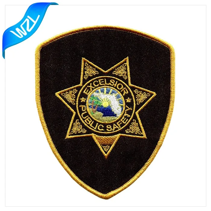 Security Sew On Embroidery Badge Patch,Twill Fabric Textile Uniform