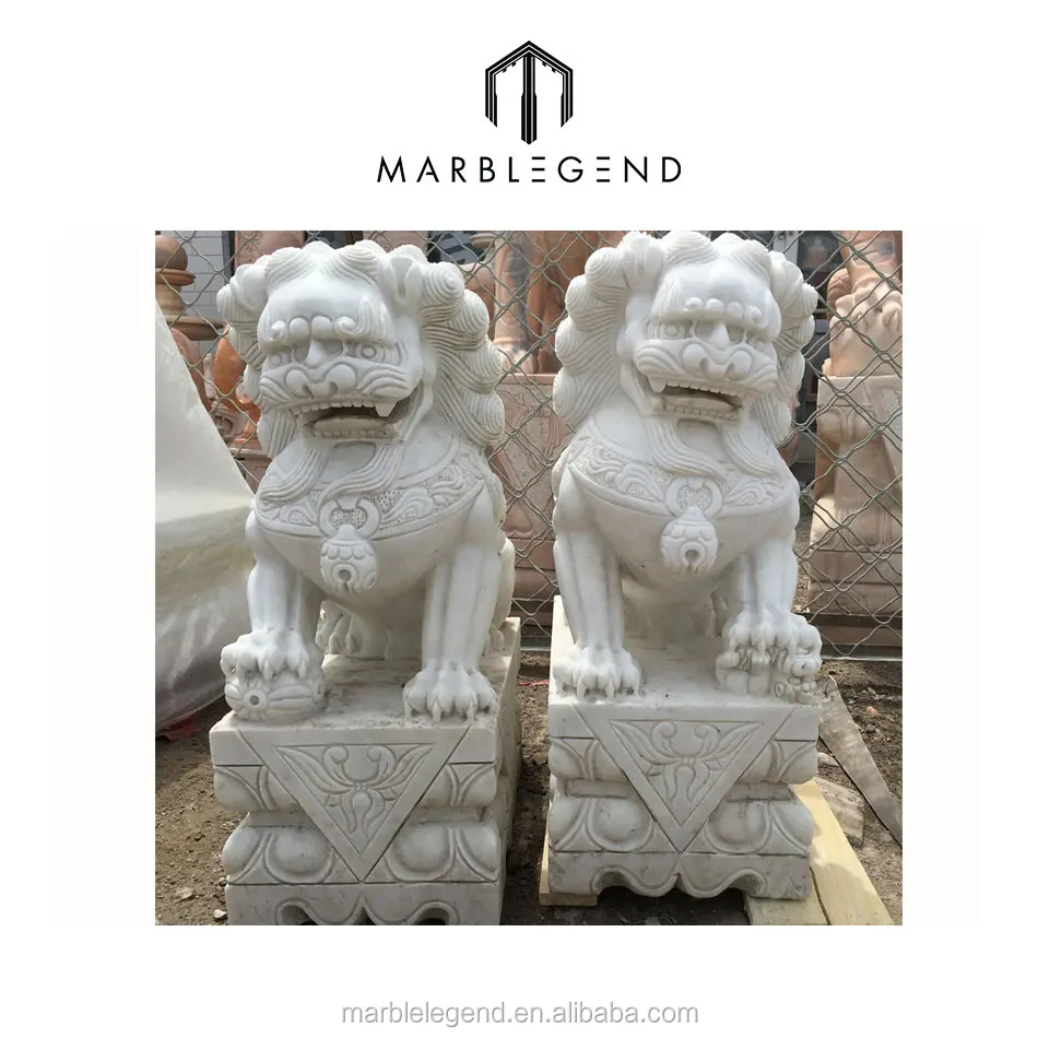 Verfügbar billig preis natur marmor foo hund statuen heißer verkauf
