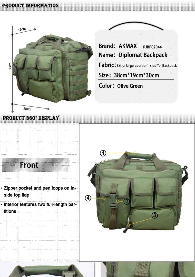 military green backpack