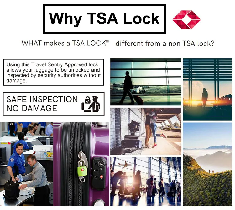 Travelsky Custom Safety Password 3 Digital Cable Padlock Tsa Luggage Combination Lock