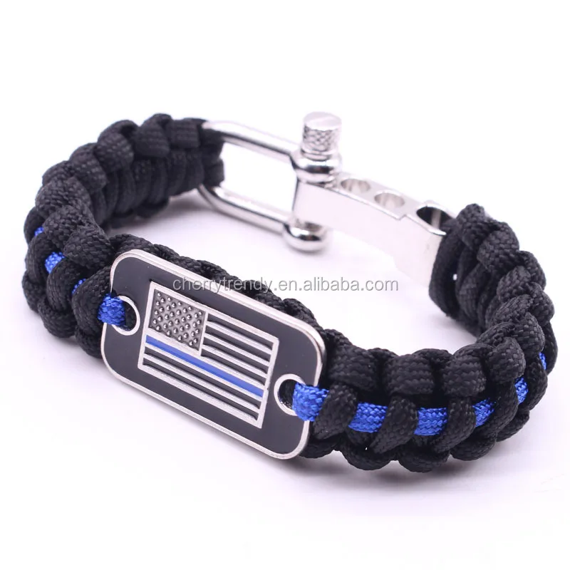Thin Blue Red Line American Flag Paracord Bracelet Buy Usa Flag Paracord Bracelet,American