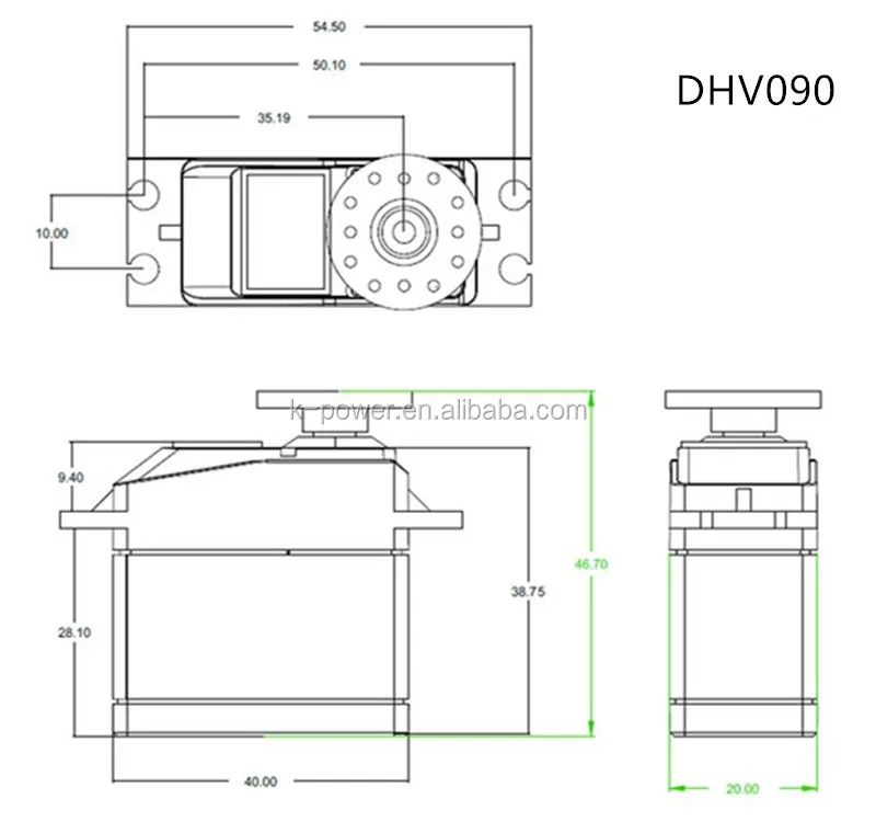 Kpower DHV090 Coreless Motor waterproof 9KG Throttle Servo