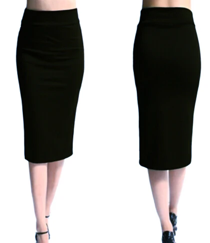 Ladies Ol Wear Stretch Plain Office Skirt,Women Stretch Bodycon Work ...