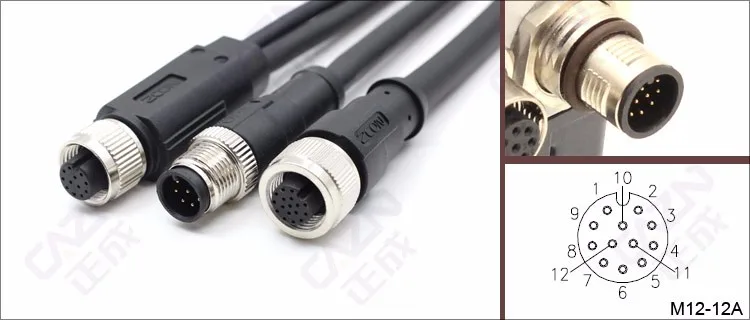M12 D Code 4 Pin Lan Cable M12 To Rj45 Ethernet Connector Ip67 ...