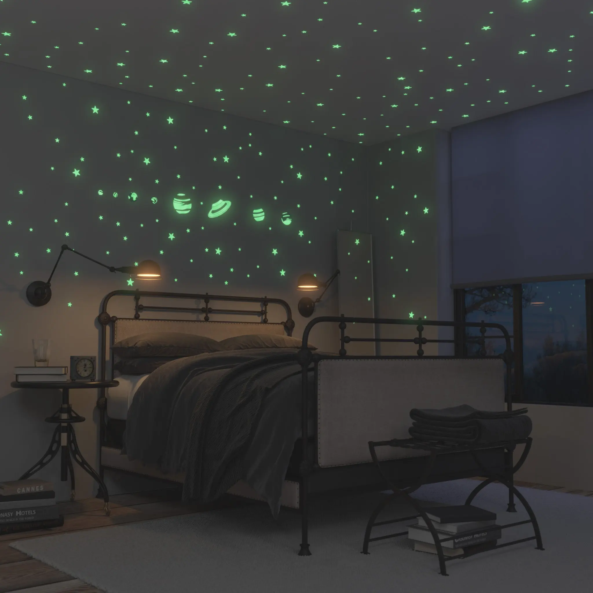 Светила звездного неба. Комната в космическом стиле. Спальня в стиле космос. Звездное небо в комнате. Звёздное небо в комнате на потолке.