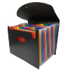 24 Pockets Expanding File Folder with Cover - Large Plastic Rainbow Expandable File Organizer Self Standing Accordion Folder