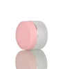 15g Erosted White Black Clear PP Double Wall Cream Jar with Pink Lid