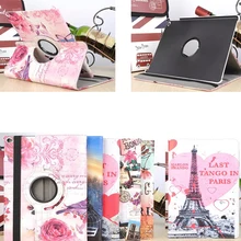 Print Tablet PC protective 360 Rotating for 9.7 inch Apple iPad air 2 desk stand holder folding folio case cover