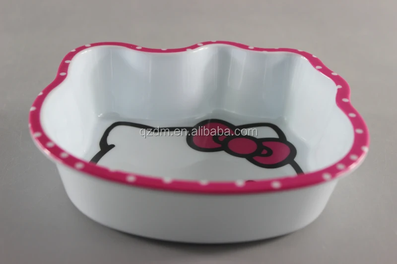 KT heart Shape Melamine Child Bowl Plastic Dessert Bowl