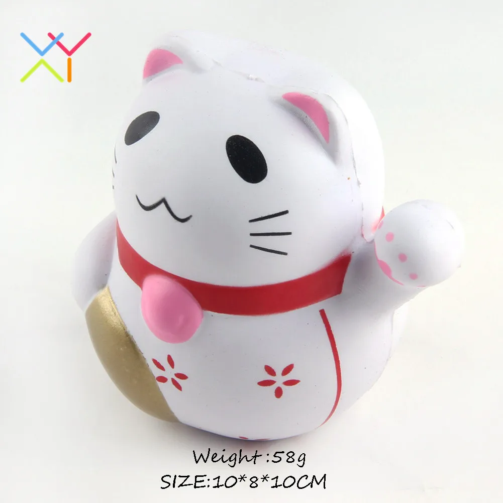 hot selling PU foam kawaii lucky cat squishy animal toy slow rising squishy