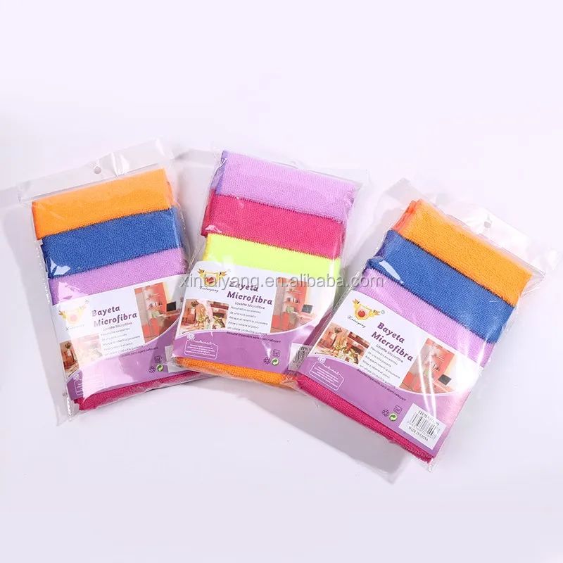 Wholesale Microfiber Cleaning Cloths Plain Colour Microfiber Cloth With Roll Up Packaging
