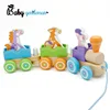 Best sale children educational wooden animal train toy for pull along Z05092C