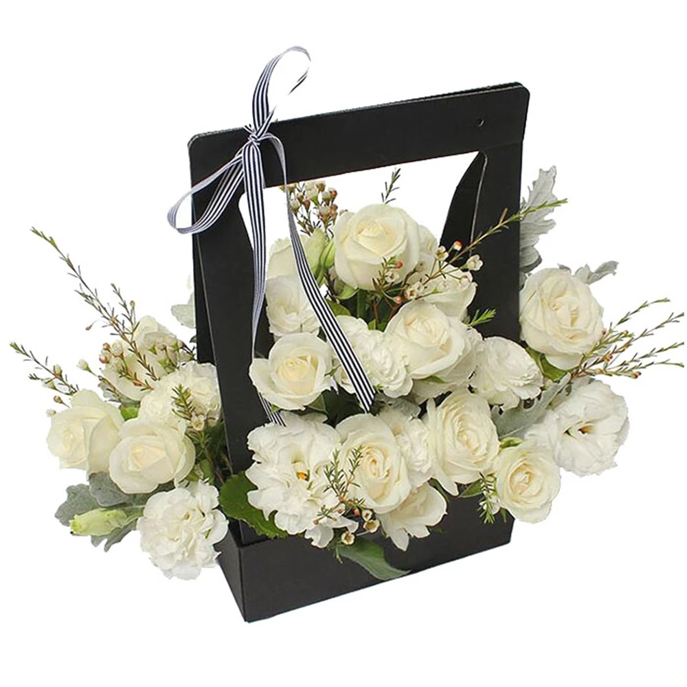 Wholesale Paper Flower Box Foldable Flower Gift Box Square Flower