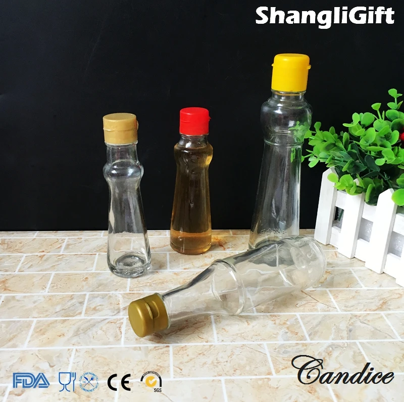 70ml/90ml/150ml/170ml Soy Sauce Bottle Custom Glass Bottles In Flip Top