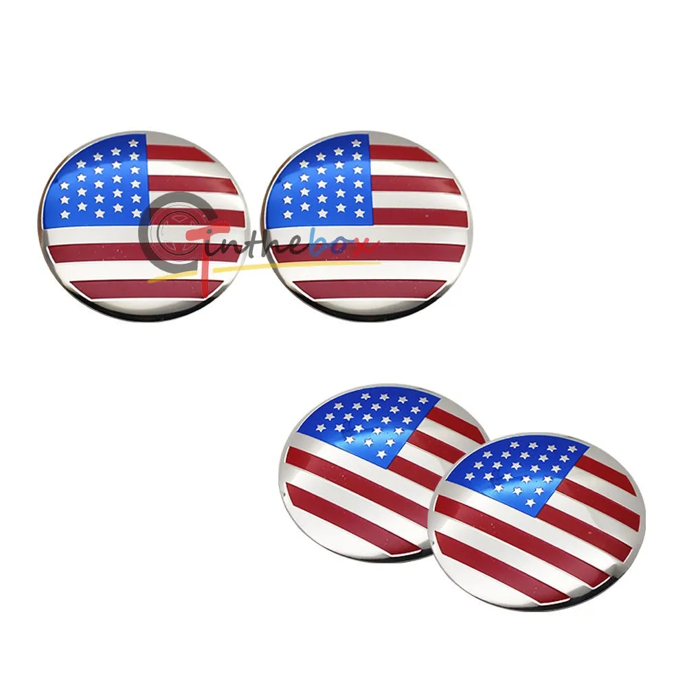 4pcs 56.5mm Us America Flag Aluminum Car Wheel Center Hub Caps Sticker ...