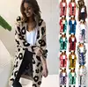 Walson Women's Leopard Cardigan, Christmas Fall Winter Fashion Knitted Pockets Long Maxi Sweater Casual Coat