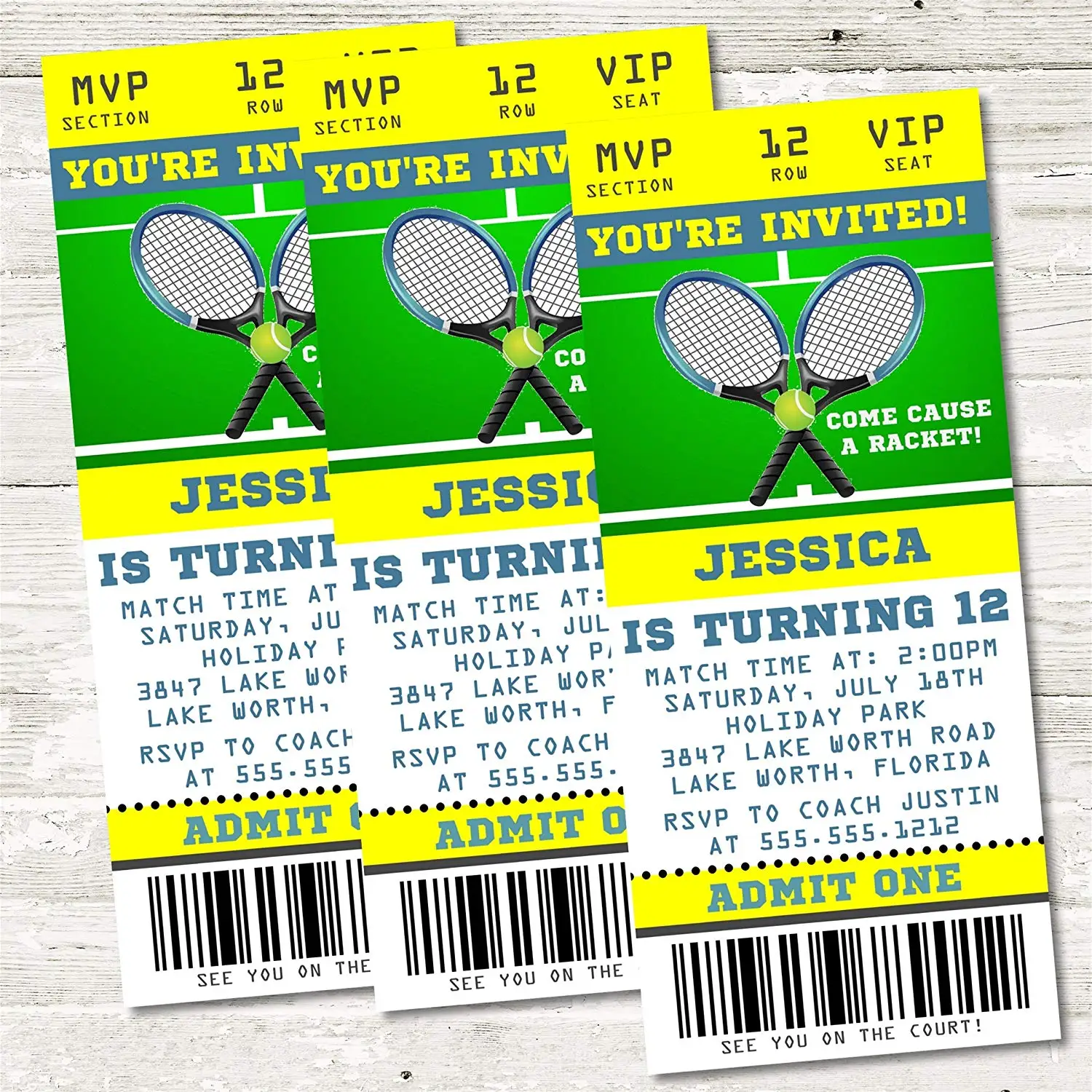 Tennis Birthday Candles 5 pack, spherical balls on picks Tennis Party Collection by Havercamp