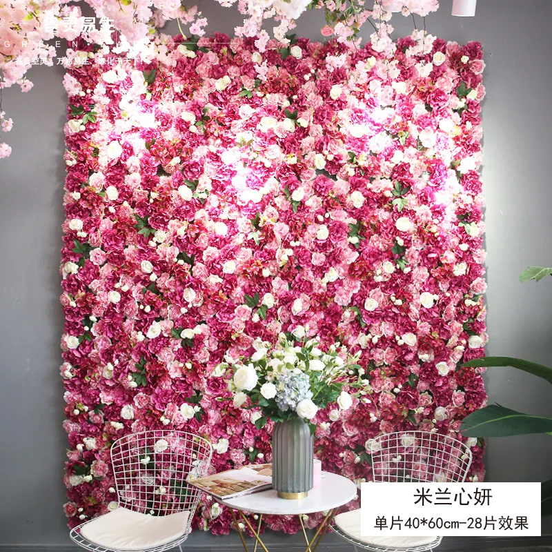 Blanc 4 Pièces Panneaux de Mur Fleur Artificielle Support Maison Fête Mariage 