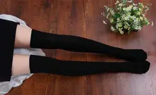 New 2015 Fashion Women Lady Over The Knee Sock Cotton Thigh High Cotton Stockings 5 Colors