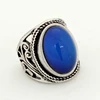 Women's Best Christmas Gift Antique Silver Plated Big Mood Oval Stone Ring Size 7/8/9 for Retail