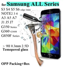 9H 0.3mm Ultra Thin Real Premium Tempered Glass Film 2.5D Screen Protector For Samsung Galaxy Multi-Phone glasses + Cleaning Kit