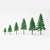 sand table and train model green trees building model trees plastic cedar tree dark green 6 heights 24pcs in one box