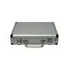 Easy Carry Small Thin Flight Case Silver Aluminum Hard Case with Silver Carry Handle