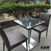 High glossy square black marble coffee tables