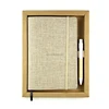Customized Fabric Notebook and Pen Set with Gift Box Packaging