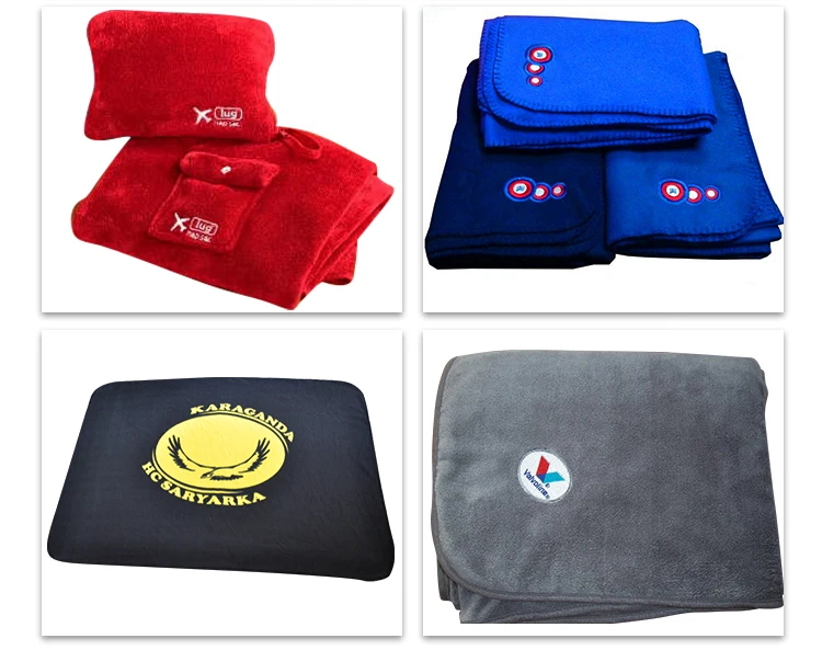 Wholesale Convenient Super Soft Airline Travel Polar Fleece Blanket