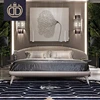 modern luxury furniture wholesale wooden bed with ottoman models king size light grey wooden frame fabric bed